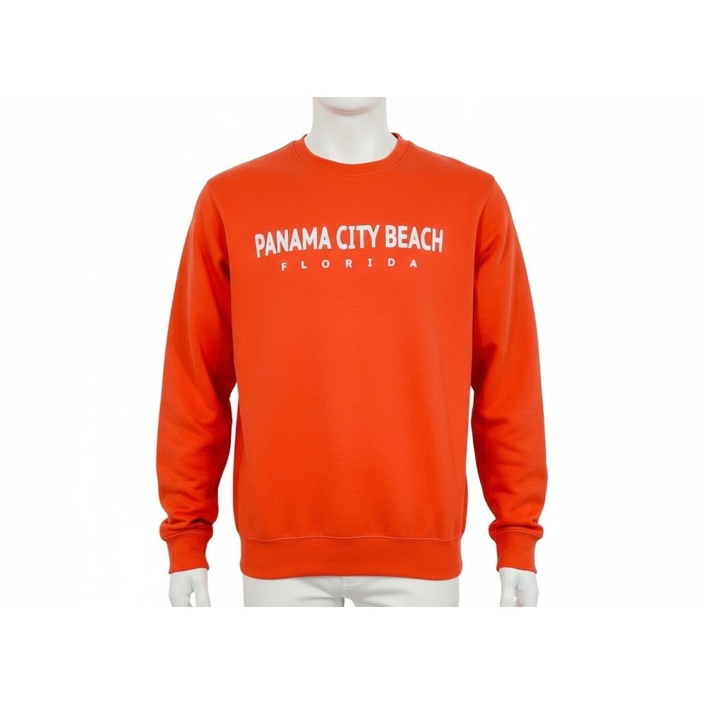 Pacific Co Panama City Beach Florida Sweatshirt Orange Mens Size 2xl
